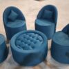 Barrel chair ottoman lounge set